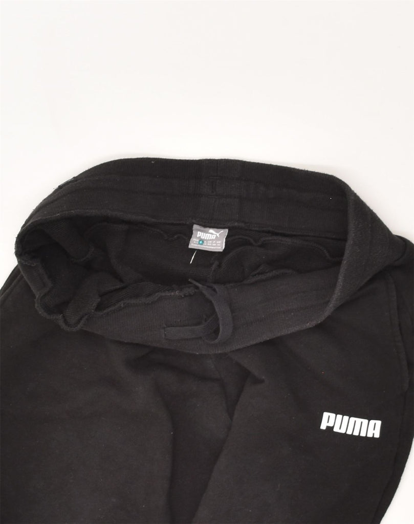 PUMA Mens Tracksuit Trousers Joggers UK 10 Small Black Cotton | Vintage Puma | Thrift | Second-Hand Puma | Used Clothing | Messina Hembry 