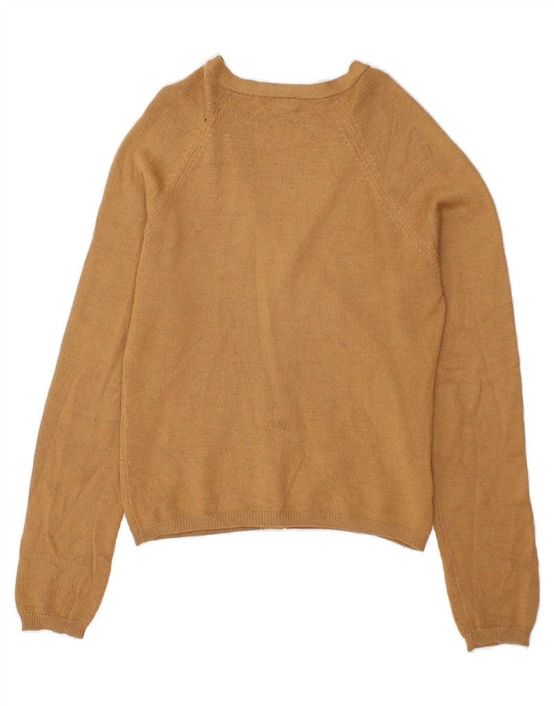 BENETTON Womens Cardigan Sweater UK 12 Medium Brown Wool | Vintage Benetton | Thrift | Second-Hand Benetton | Used Clothing | Messina Hembry 
