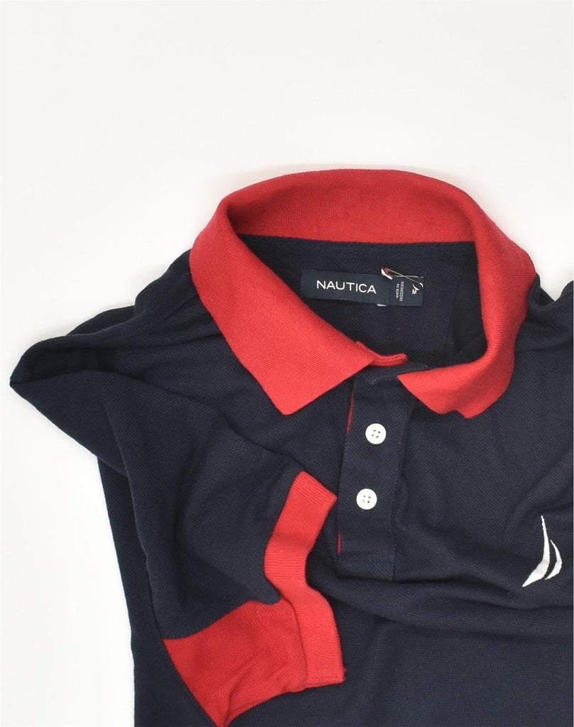 NAUTICA Mens Polo Shirt Medium Navy Blue Cotton | Vintage Nautica | Thrift | Second-Hand Nautica | Used Clothing | Messina Hembry 