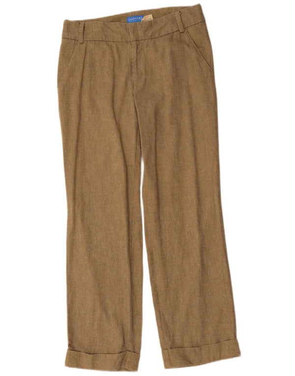 DOCKERS Womens Straight Chino Trousers US 8 Medium W32 L30 Beige Cotton