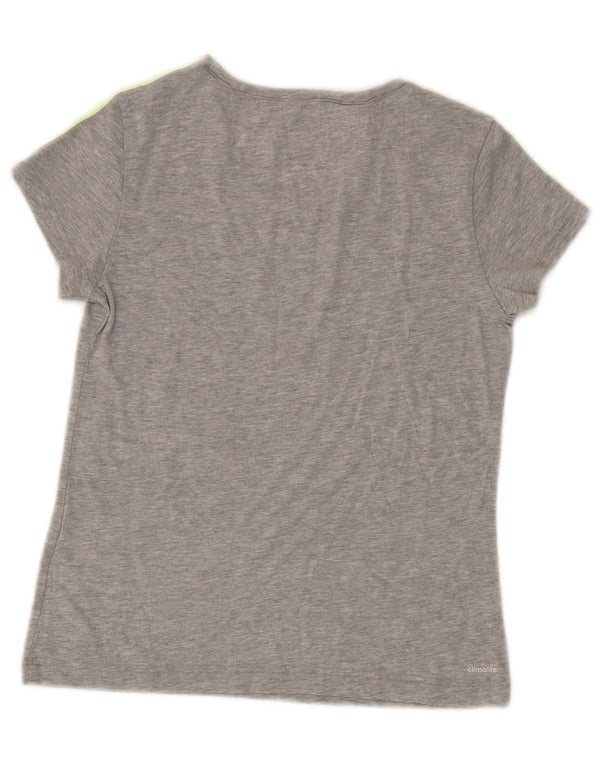 Adidas Boys Climalite T-Shirt Top 11-12 Years Grey Polyester