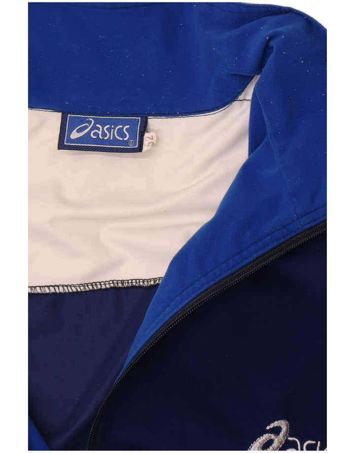 Asics Mens Graphic Tracksuit Top Jacket IT 52 Large Blue Colourblock