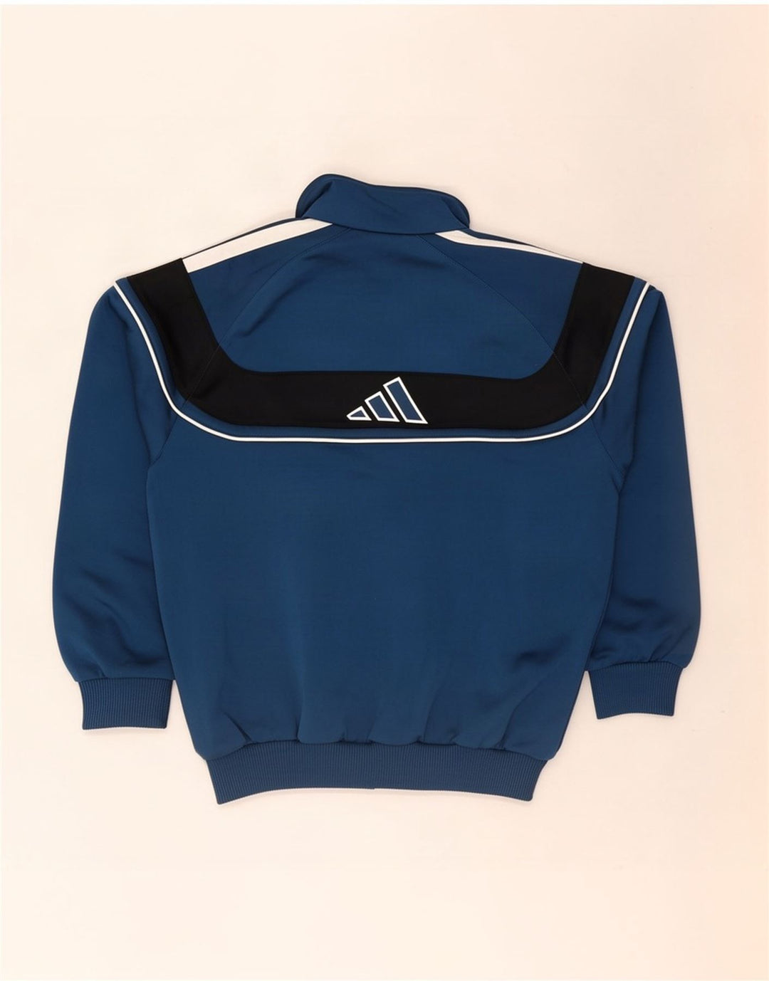 Adidas Boys Graphic Tracksuit Top Jacket 9-10 Years Navy Blue Colourblock