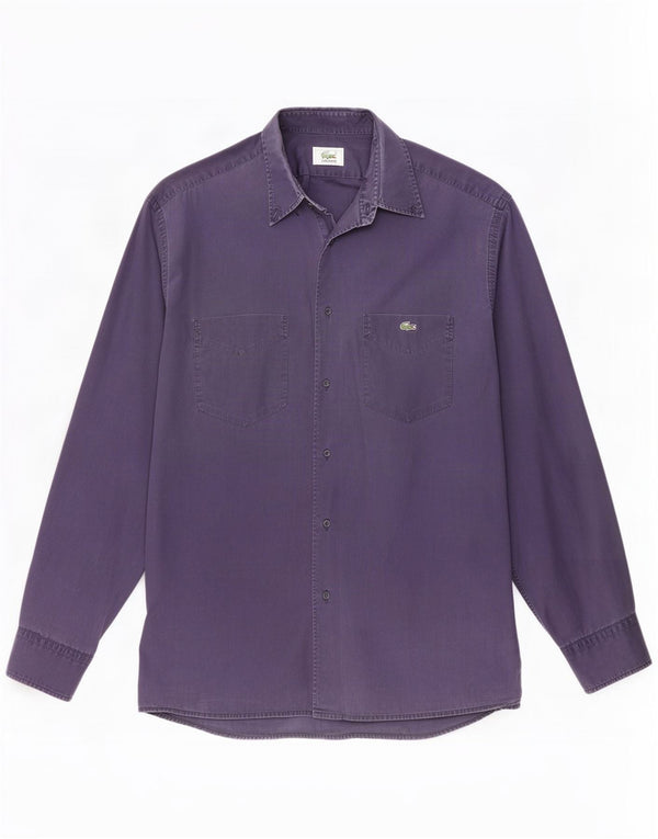 Lacoste Mens Shirt Size 41 Large Purple Cotton