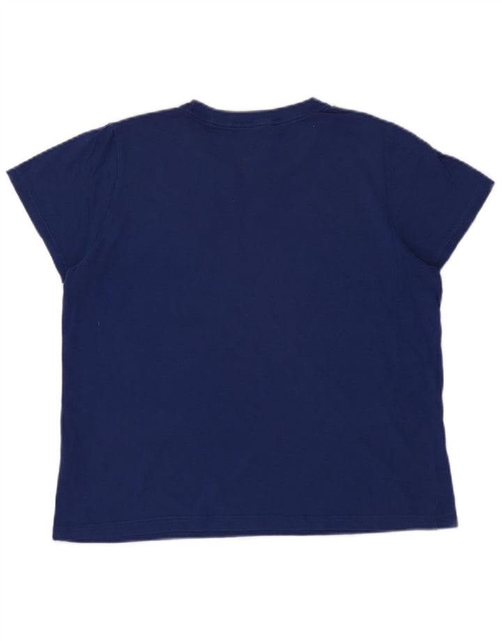Lee Womens Oversized T-Shirt Top UK 10 Small Blue Cotton
