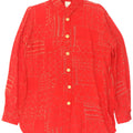 Divina Womens Shirt Blouse EU 38 Medium Red Geometric Cupro