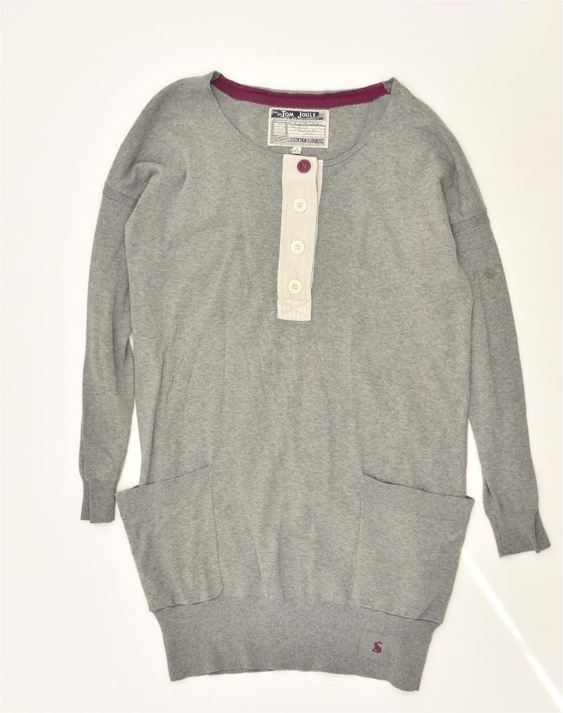 TOM JOULE Womens Jumper Dress UK 12 Medium Grey Cotton | Vintage Tom Joule | Thrift | Second-Hand Tom Joule | Used Clothing | Messina Hembry 