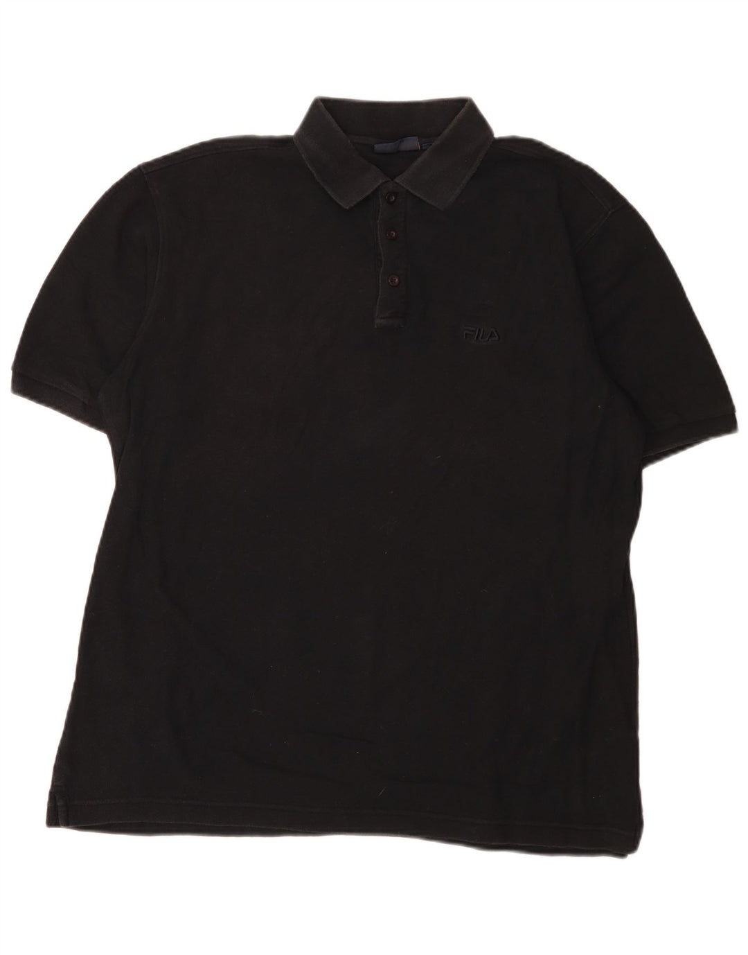 Fila Mens Polo Shirt IT 54 XL Black Cotton
