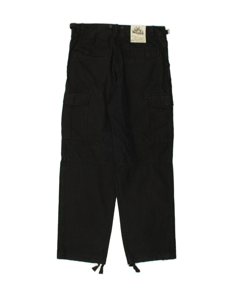 H&M Mens Straight Cargo Trousers W34 L32 Black Cotton | Vintage H&M | Thrift | Second-Hand H&M | Used Clothing | Messina Hembry 