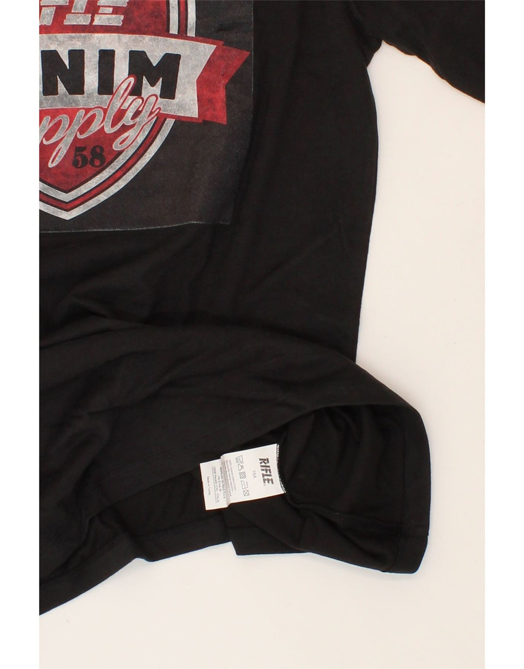 RIFLE Boys Graphic Top Long Sleeve 15-16 Years Black Cotton Vintage Rifle and Second-Hand Rifle from Messina Hembry 