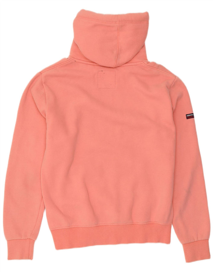 SUPERDRY Mens Graphic Hoodie Jumper Large Pink Cotton