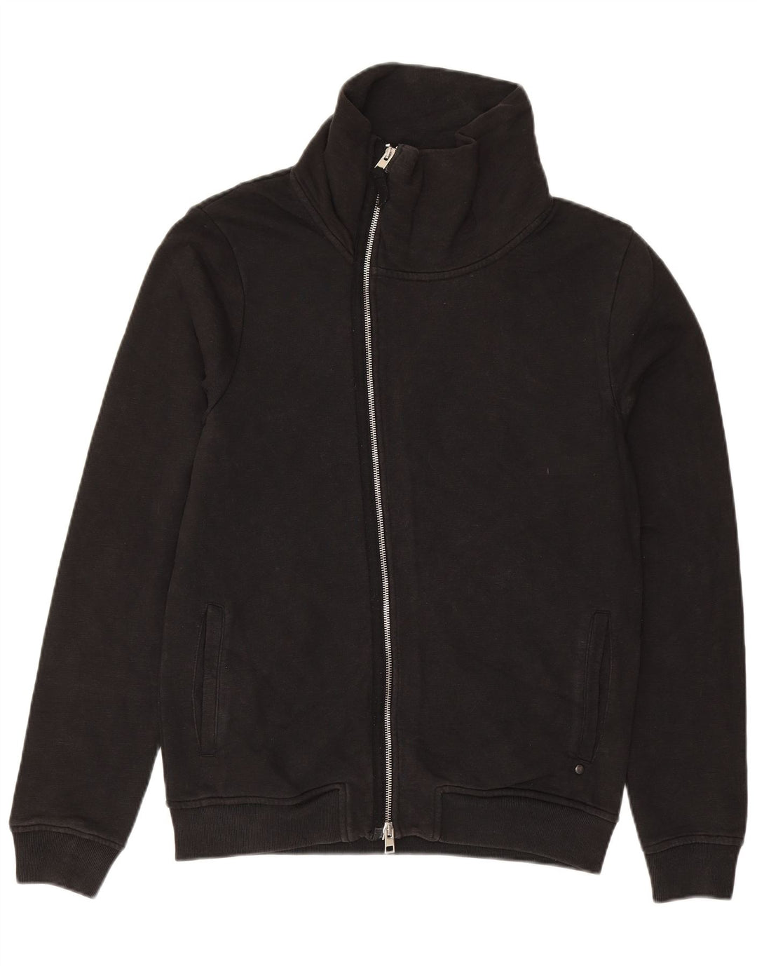ALL SAINTS Mens Cardigan Sweater Small Black Cotton