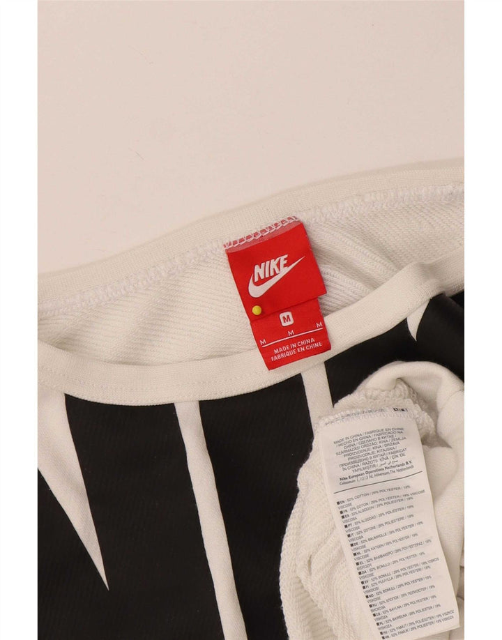 Nike Womens Graphic Short Sleeve Sweatshirt Jumper UK 14 Medium White