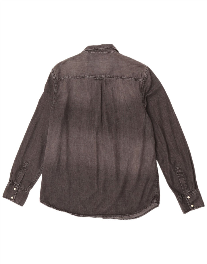 Superdry Mens Denim Shirt XL Grey Cotton