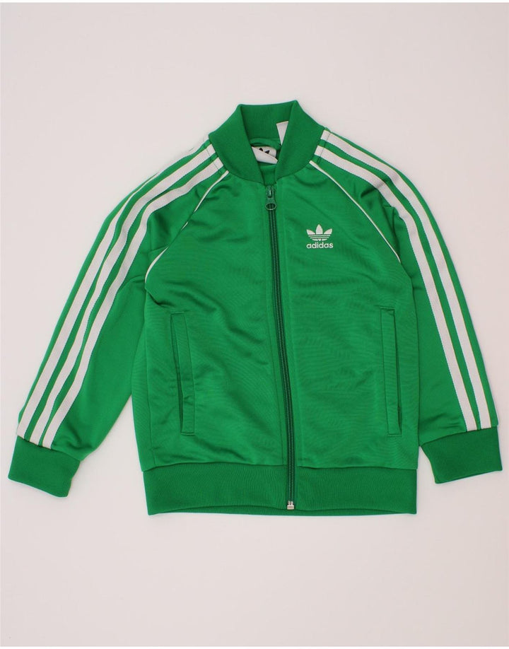 Adidas Boys Full Tracksuit 4-5 Years  Green Polyester