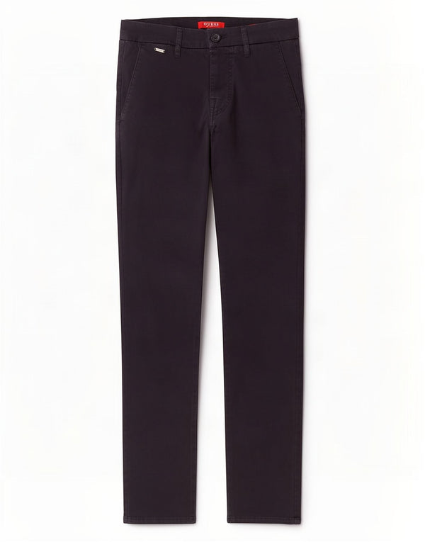 Guess Mens Mid Rise Skinny Chino Trousers W28 L32 Navy Blue Cotton