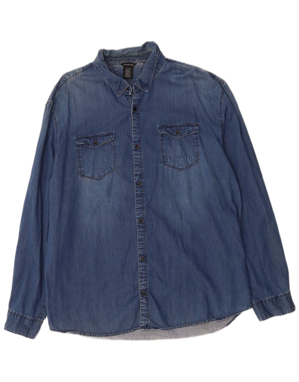 CALVIN KLEIN JEANS Mens Denim Shirt XL Blue Cotton