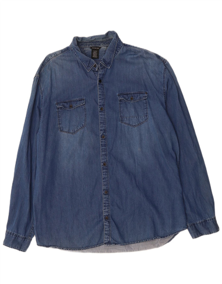 CALVIN KLEIN JEANS Mens Denim Shirt XL Blue Cotton
