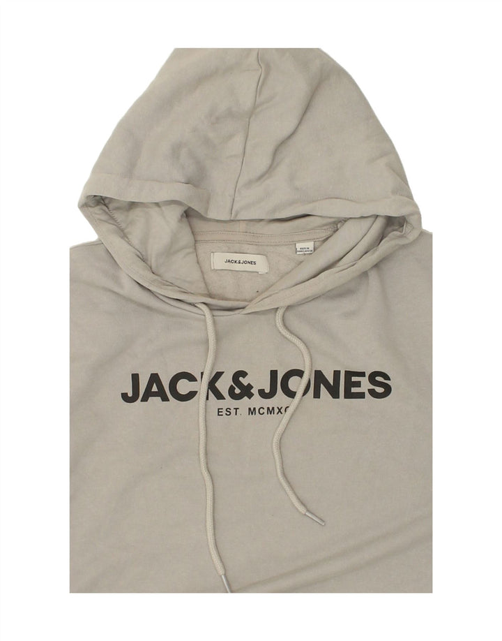 JACK & JONES Mens Graphic Hoodie Jumper Large Grey Cotton Vintage Jack & Jones and Second-Hand Jack & Jones from Messina Hembry 