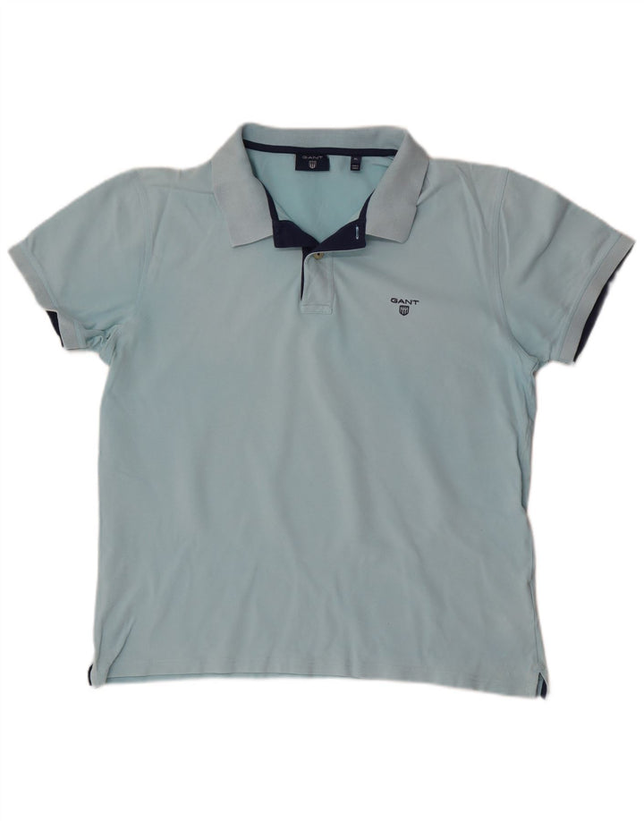 Gant Mens Polo Shirt XL Blue Cotton