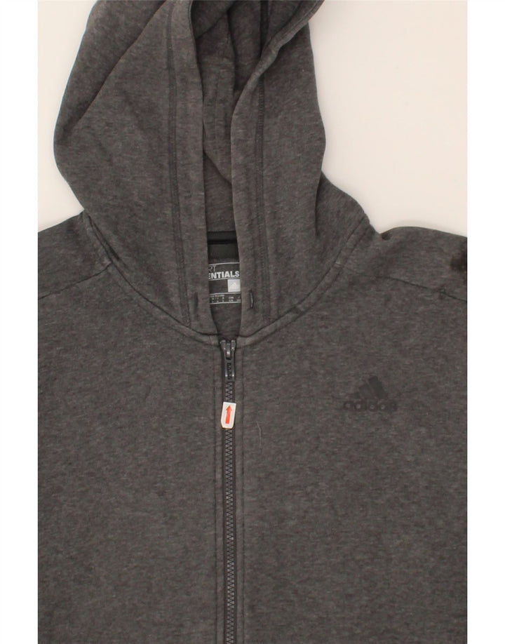 ADIDAS Mens Zip Hoodie Sweater Large Grey Cotton Vintage Adidas and Second-Hand Adidas from Messina Hembry 