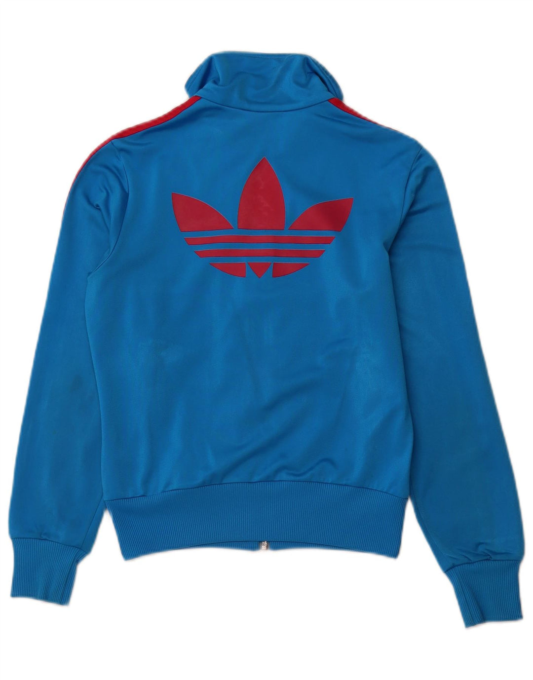 Adidas Womens Graphic Tracksuit Top Jacket EU 36 Small Blue Polyester