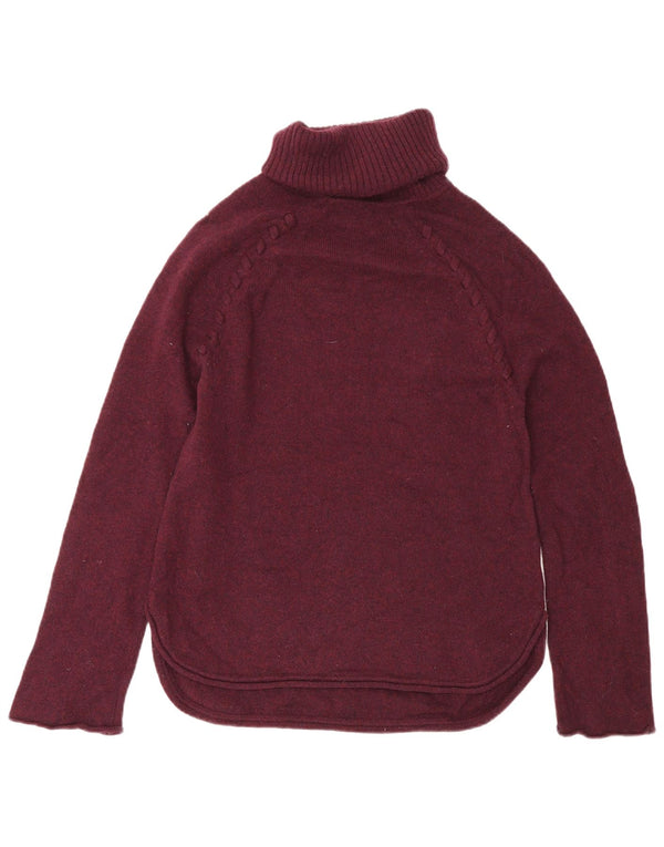 Jigsaw Womens Roll Neck Jumper Sweater UK 6 XS Burgundy Wool
