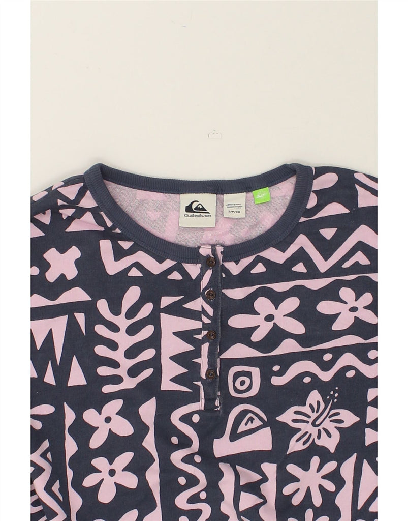 QUIKSILVER Womens Sweatshirt Jumper UK 10 Small Pink Floral Cotton | Vintage Quiksilver | Thrift | Second-Hand Quiksilver | Used Clothing | Messina Hembry 