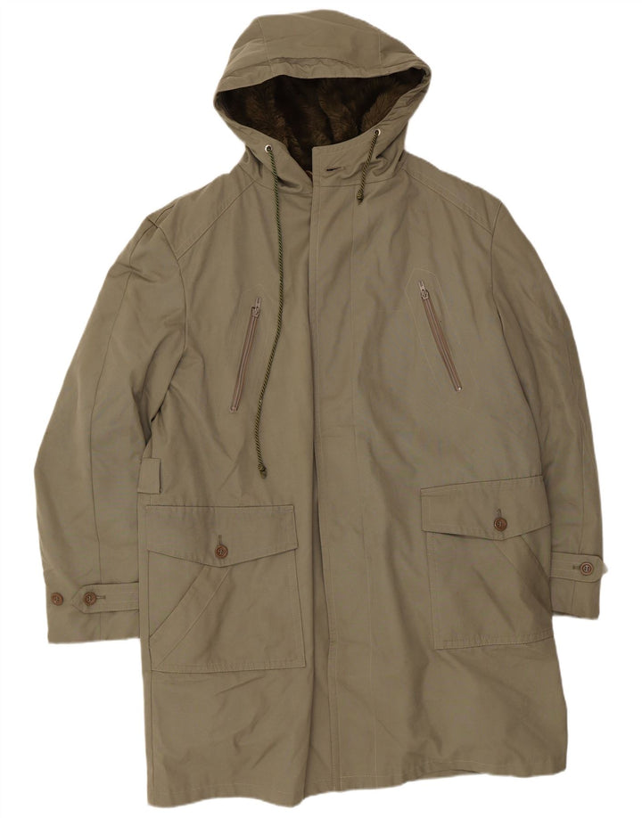 Formtreu Mens Hooded Parka Jacket UK 40 Large Khaki