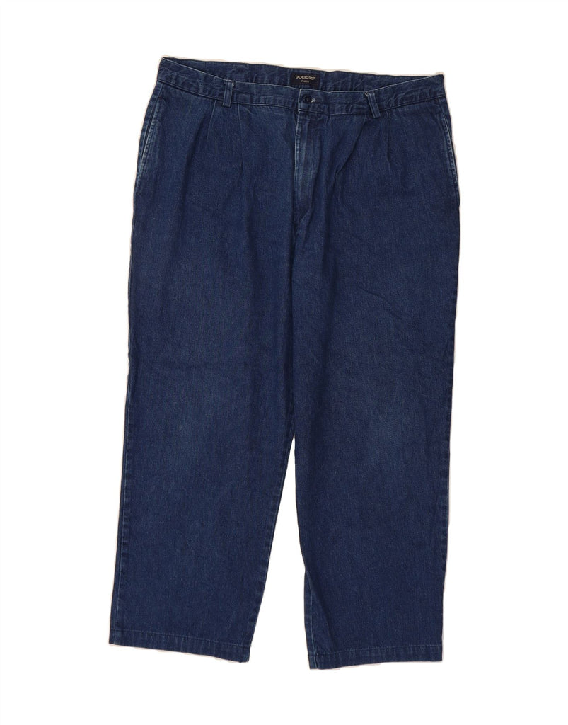 DOCKERS Mens Khakis Cropped Loose Jeans W40 L27 Navy Blue Vintage Dockers and Second-Hand Dockers from Messina Hembry 