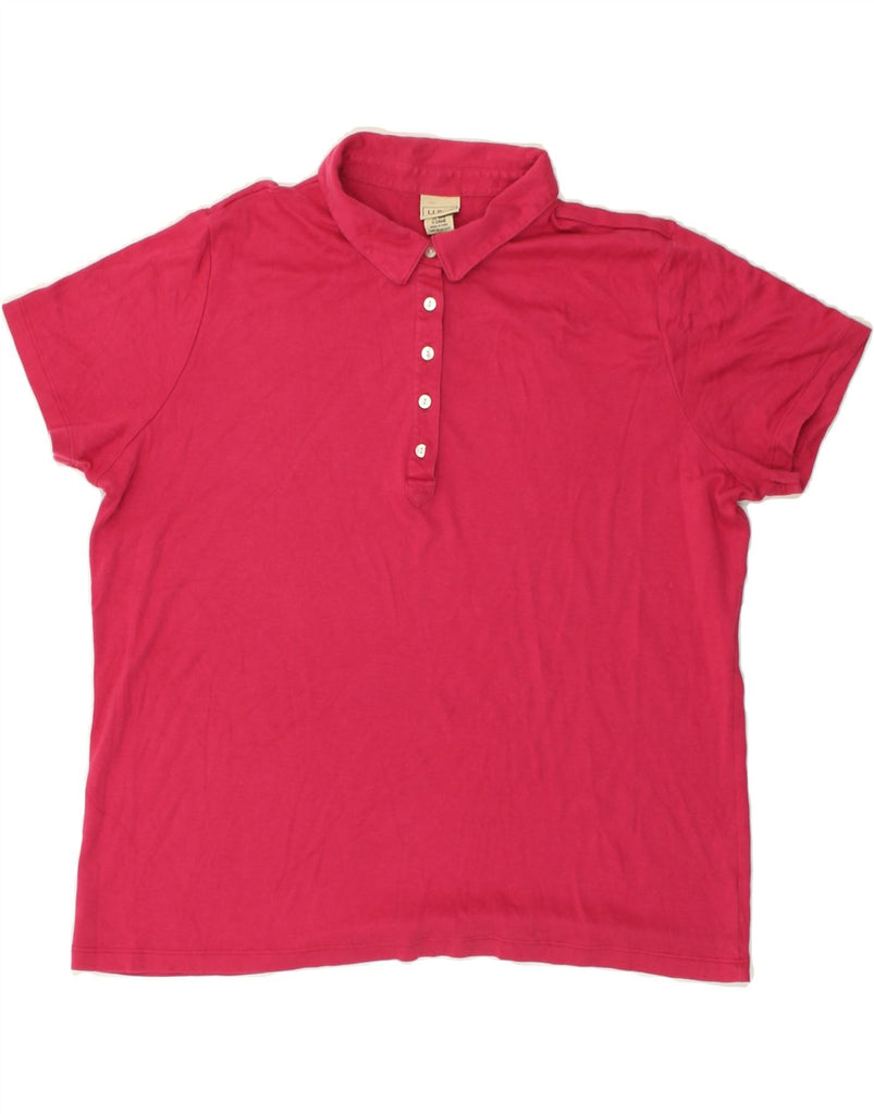 L.L.BEAN Womens Polo Shirt UK 18 XL Pink Cotton | Vintage L.L.Bean | Thrift | Second-Hand L.L.Bean | Used Clothing | Messina Hembry 