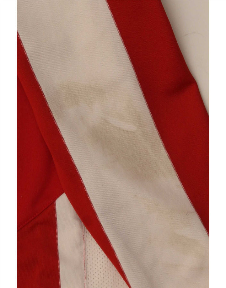 Nike Mens Top Long Sleeve UK 42/44 Large Red Striped Polyester
