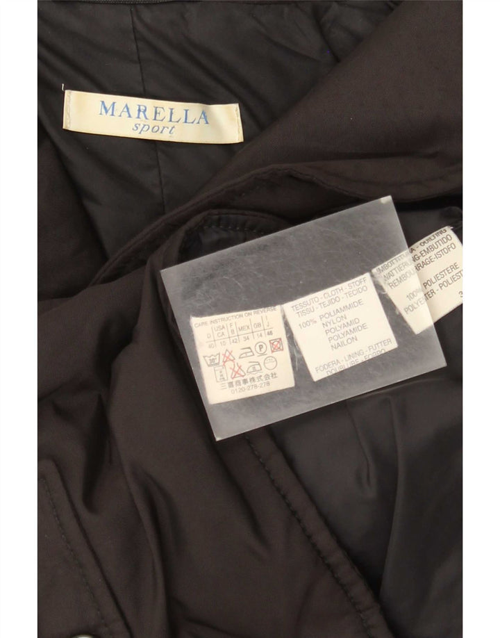 Marella Womens Padded 2 Button Blazer Jacket UK 14 Large Black Polyamide