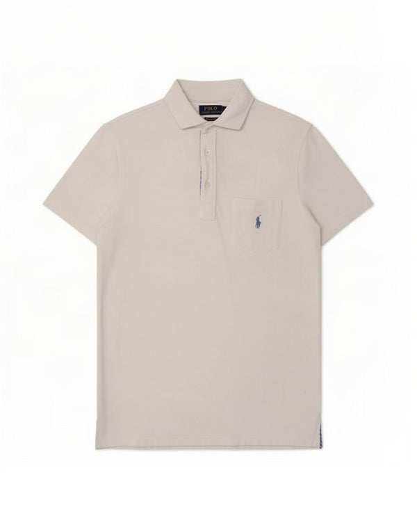 Polo Ralph Lauren Mens Custom Slim Fit Polo Shirt Medium White Cotton