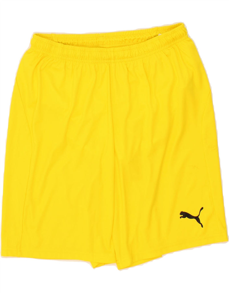 PUMA Mens Sport Shorts Medium  Yellow Polyester Vintage Puma and Second-Hand Puma from Messina Hembry 