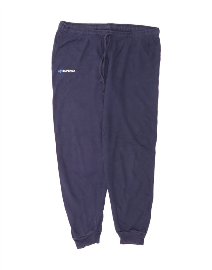 SUPERGA Mens Tracksuit Trousers Joggers Medium Navy Blue Cotton Vintage Superga and Second-Hand Superga from Messina Hembry 