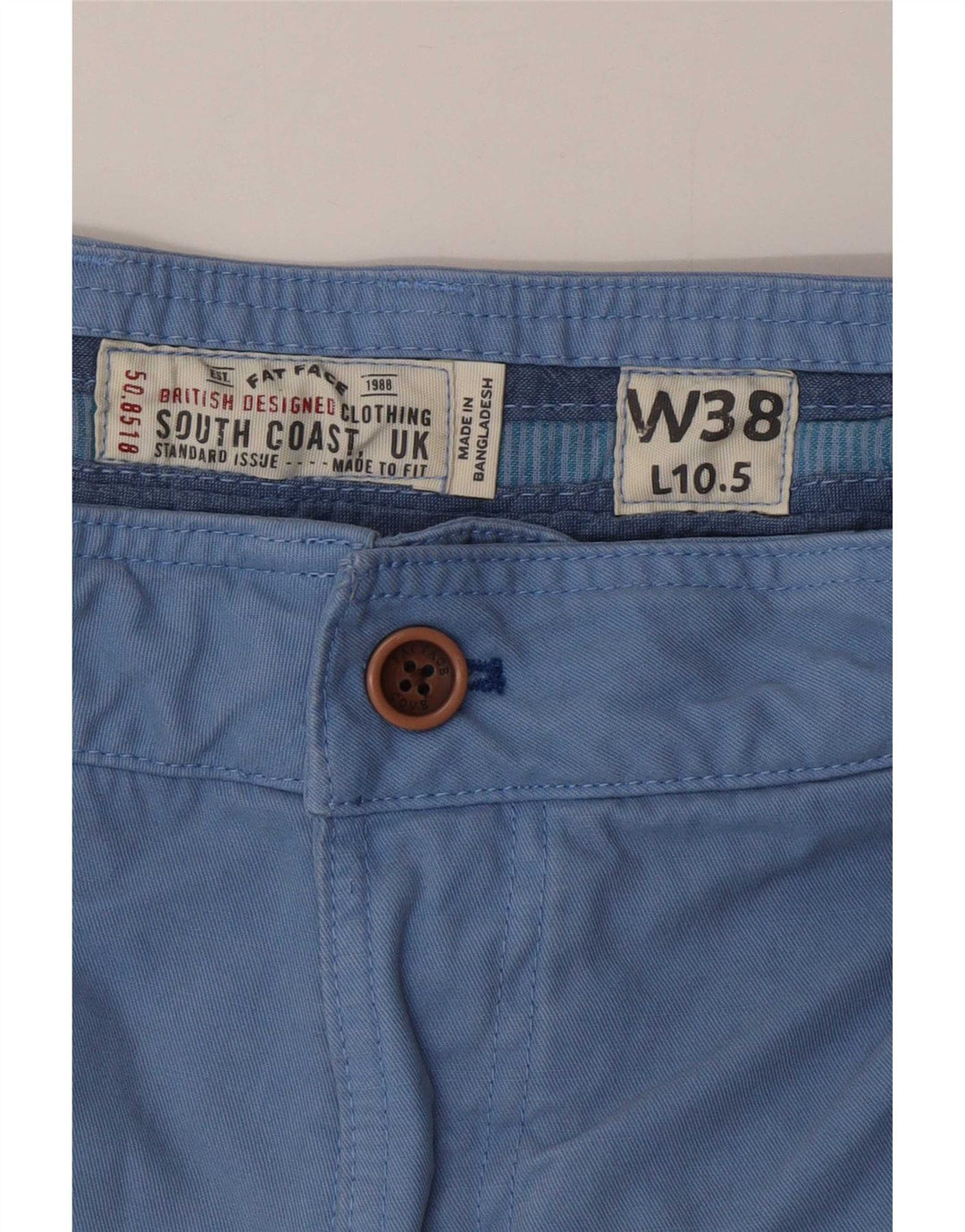Fat Face Mens Chino Shorts W38 XL Blue Cotton