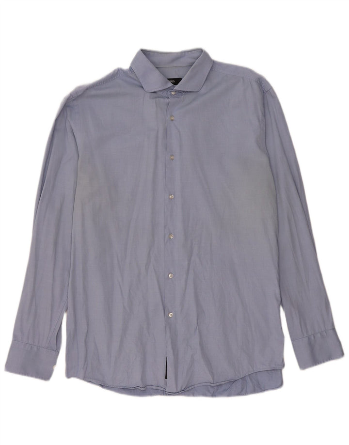Hugo Boss Mens Slim Fit Shirt Size 43 17 XL Blue