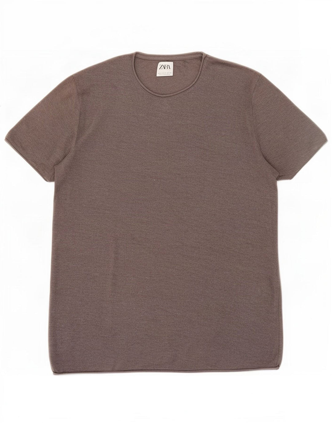 Zara Mens T-Shirt Top Large Grey Cotton