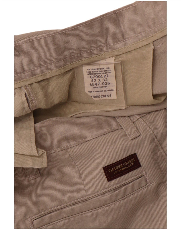 WRANGLER Mens Timber Creek Pegged Chino Trousers W42 L32 Beige Cotton