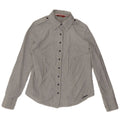 Carrera Womens Shirt UK 12 Medium Grey Striped