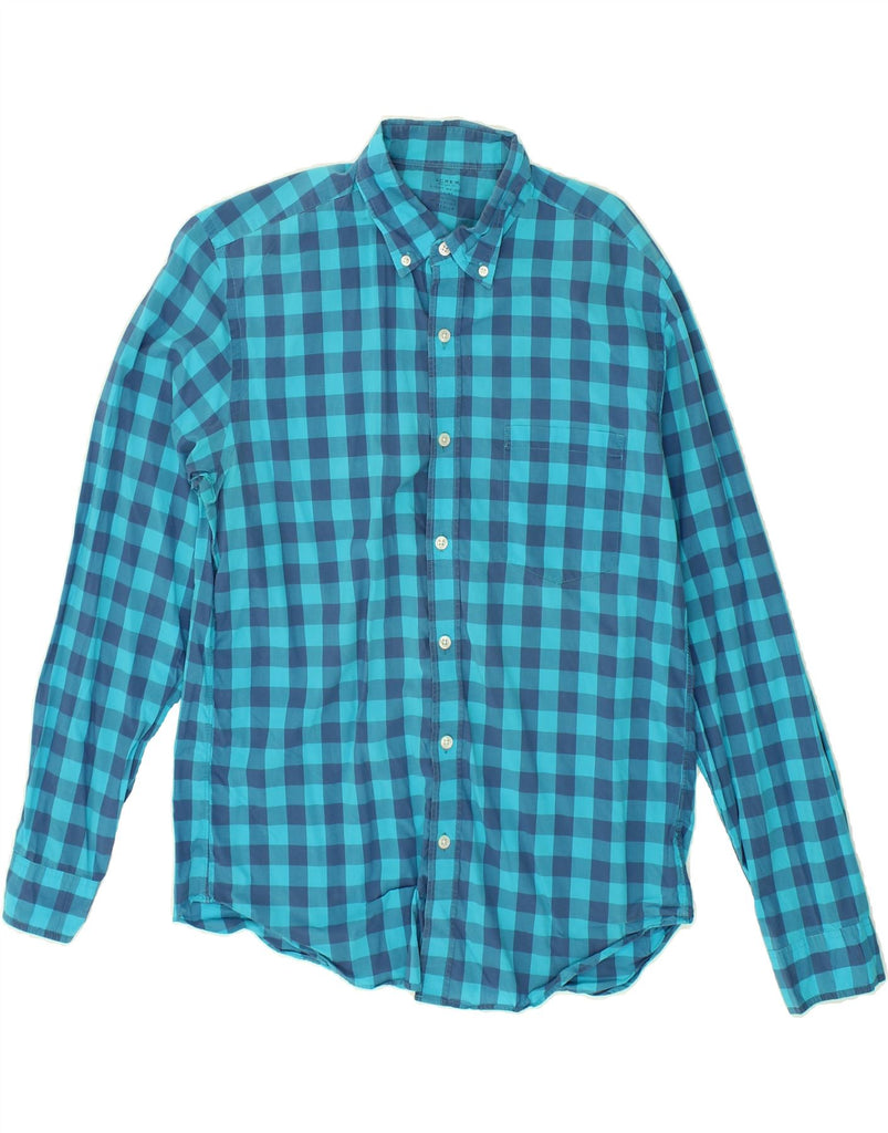 J. CREW Mens Shirt Medium Blue Check Cotton | Vintage J. Crew | Thrift | Second-Hand J. Crew | Used Clothing | Messina Hembry 