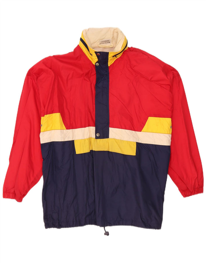 Vintage Mens Pullover Windbreaker Jacket EU 48/50 Medium Red Colourblock