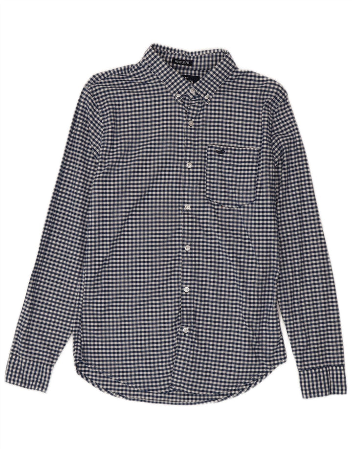 Hollister Mens Shirt Small Blue Gingham Cotton