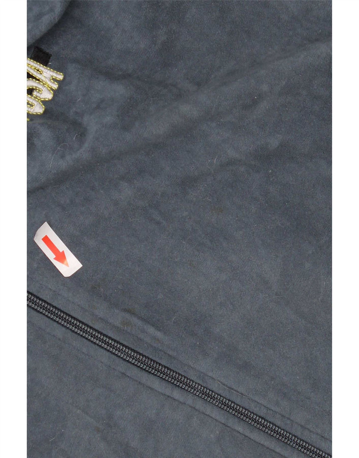 Brugi Mens Graphic Velour Tracksuit Top Jacket Small Grey Colourblock