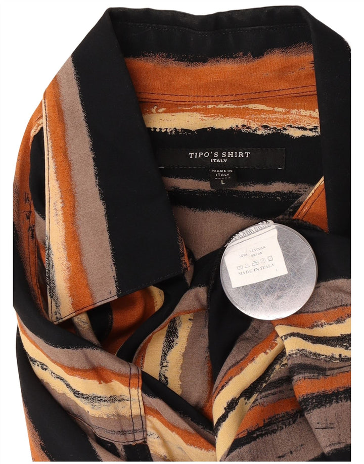Tipo' S Mens Short Sleeve Shirt Large Multicoloured Striped Viscose