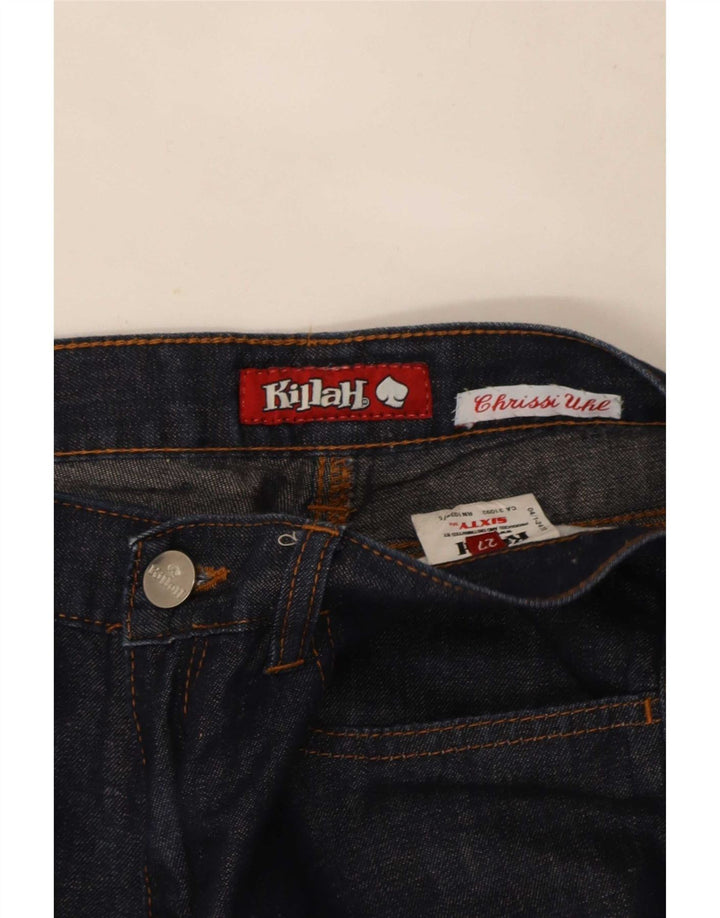 Killah Womens Wide Leg Jeans W27 L29 Navy Blue Cotton