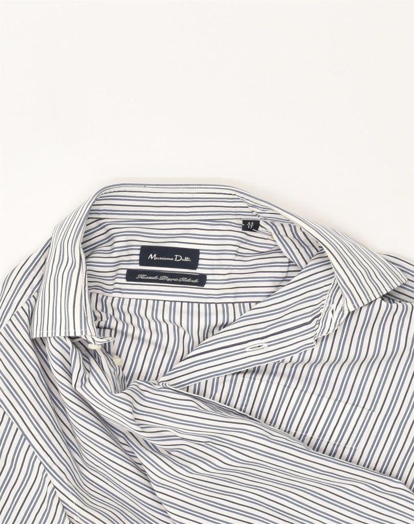 MASSIMO DUTTI Mens Shirt Size 17 43 XL White Striped Cotton | Vintage Massimo Dutti | Thrift | Second-Hand Massimo Dutti | Used Clothing | Messina Hembry 