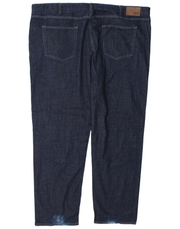 Hugo Boss Mens Straight Jeans W48 L34 Navy Blue Cotton