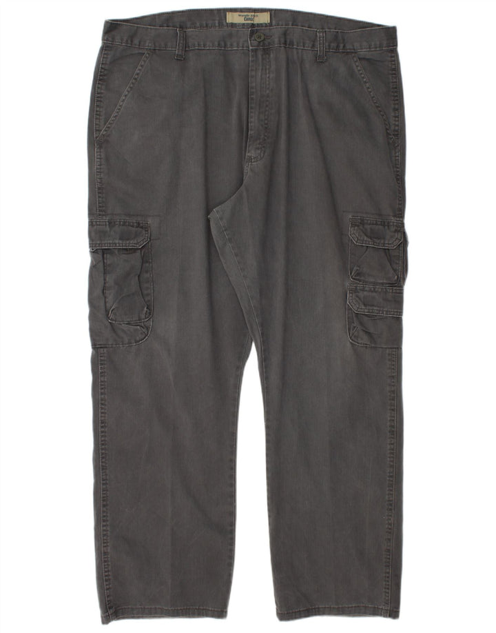 WRANGLER Mens Straight Cargo Trousers W42 L30  Grey Cotton